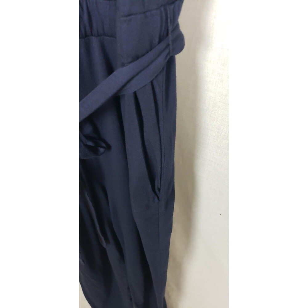 Michael Stars Jumpsuit Womens‎ Large Navy Jane Modal Belted Made USA Casual - Picture 3 of 8